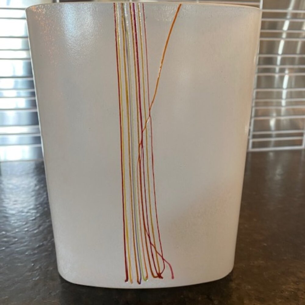 Kosta Boda Vintage Signed Swedish Art Glass Rainbow Vase